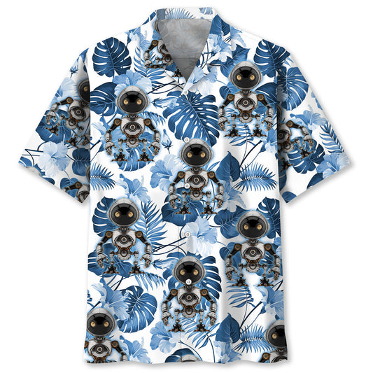 Robotic Tech Hawaiian Shirt For Summer Events And Casual Outdoor Wear