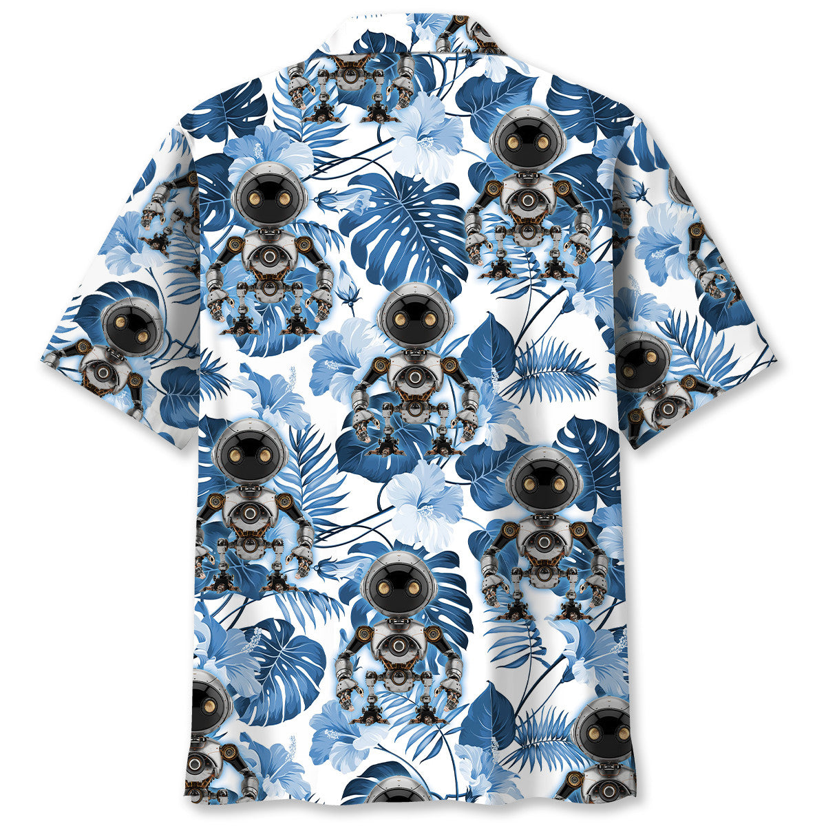 Robotic Tech Hawaiian Shirt For Poolside Relaxation And Sunny Getaways
