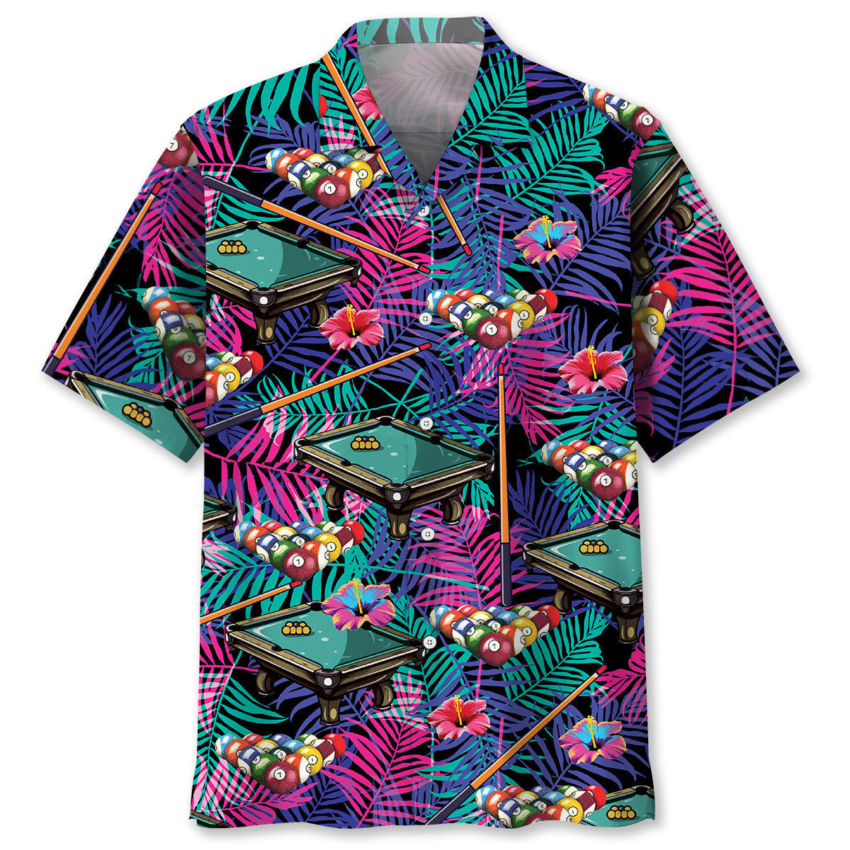 Tropical Purple Billiard Hawaiian Shirt For Coastal Adventures And Warm Weather Wear