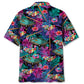 Tropical Purple Billiard Hawaiian Shirt Pattern Detail For Summer Holidays And Outdoor Fun