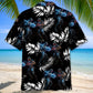 Floral Tropical Robotic Fusion Hawaiian Shirt Pattern Detail For Vacation Travel And Daily Wear