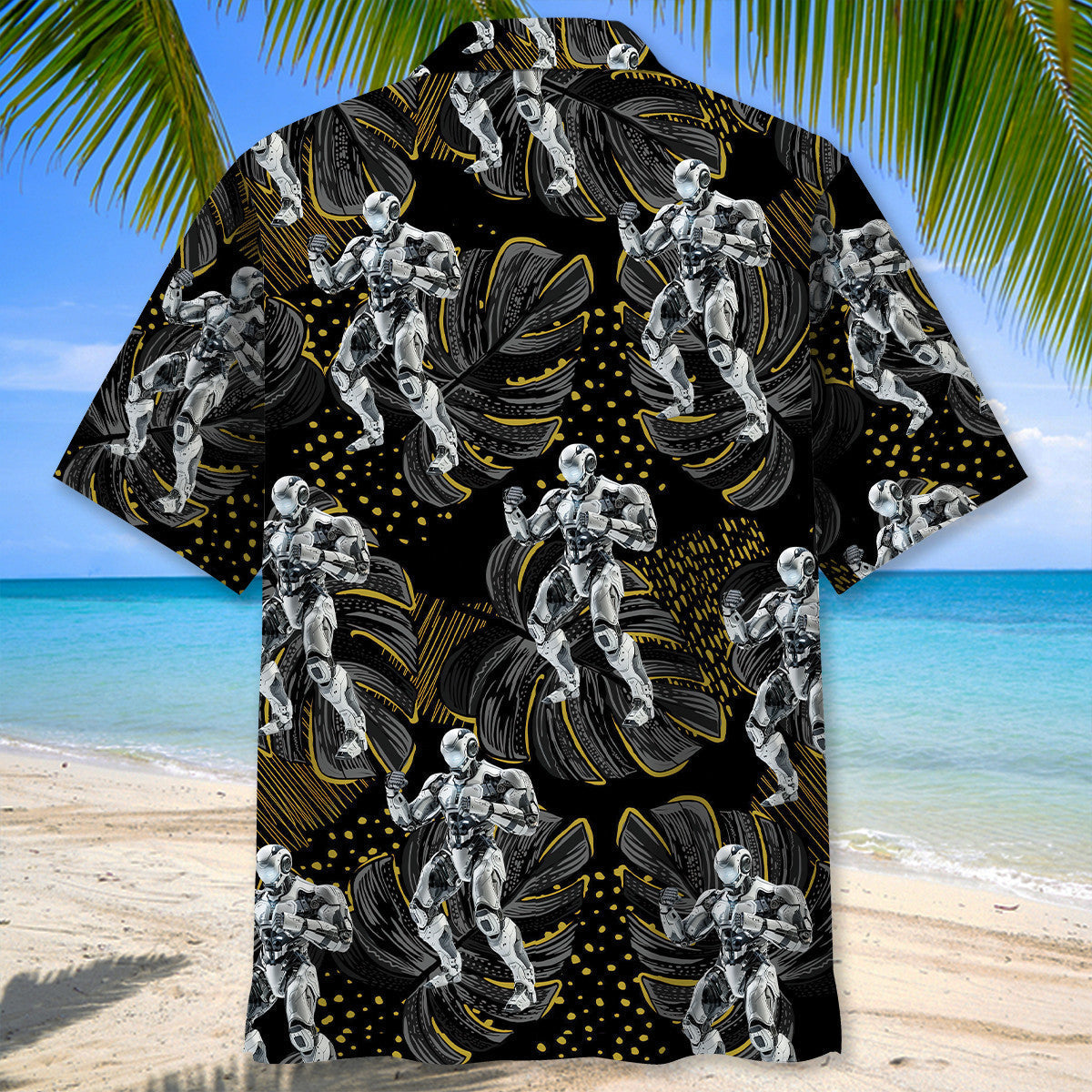 Robot Fighter Battle Mech Hawaiian Shirt For Poolside Relaxation And Sunny Getaways