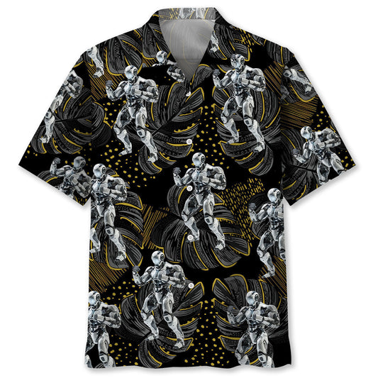 Robot Fighter Battle Mech Hawaiian Shirt Artwork View For Coastal Escapes And Resort Style