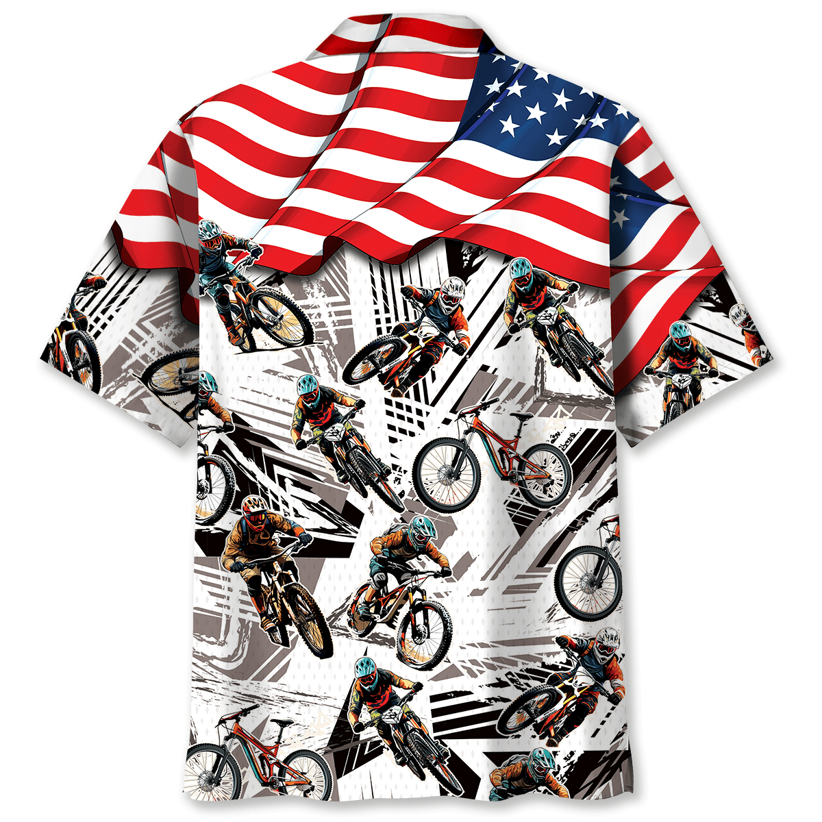 Bicycle American Mountain Adventure Hawaiian Shirt For Beach Parties And Weekend Getaways