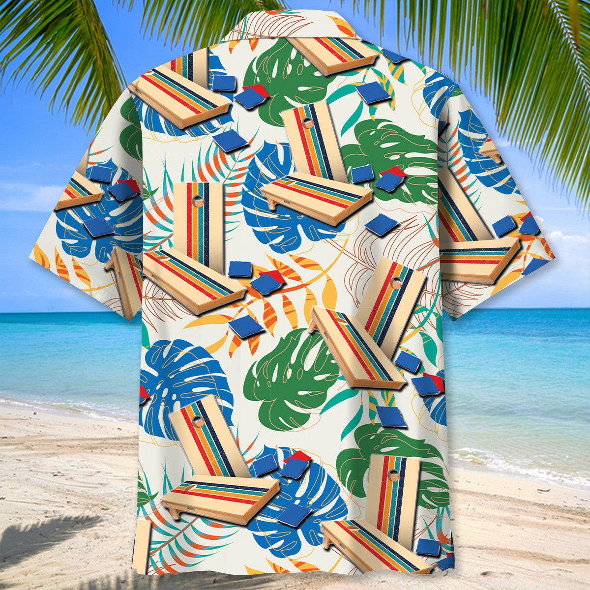Retro Tropical Cornhole Hawaiian Shirt Pattern View For Lightweight Everyday Style