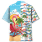 Tropical Summer Vacation Flamingo Hawaiian Shirt Design Detail For Beach Days And Holiday Travel