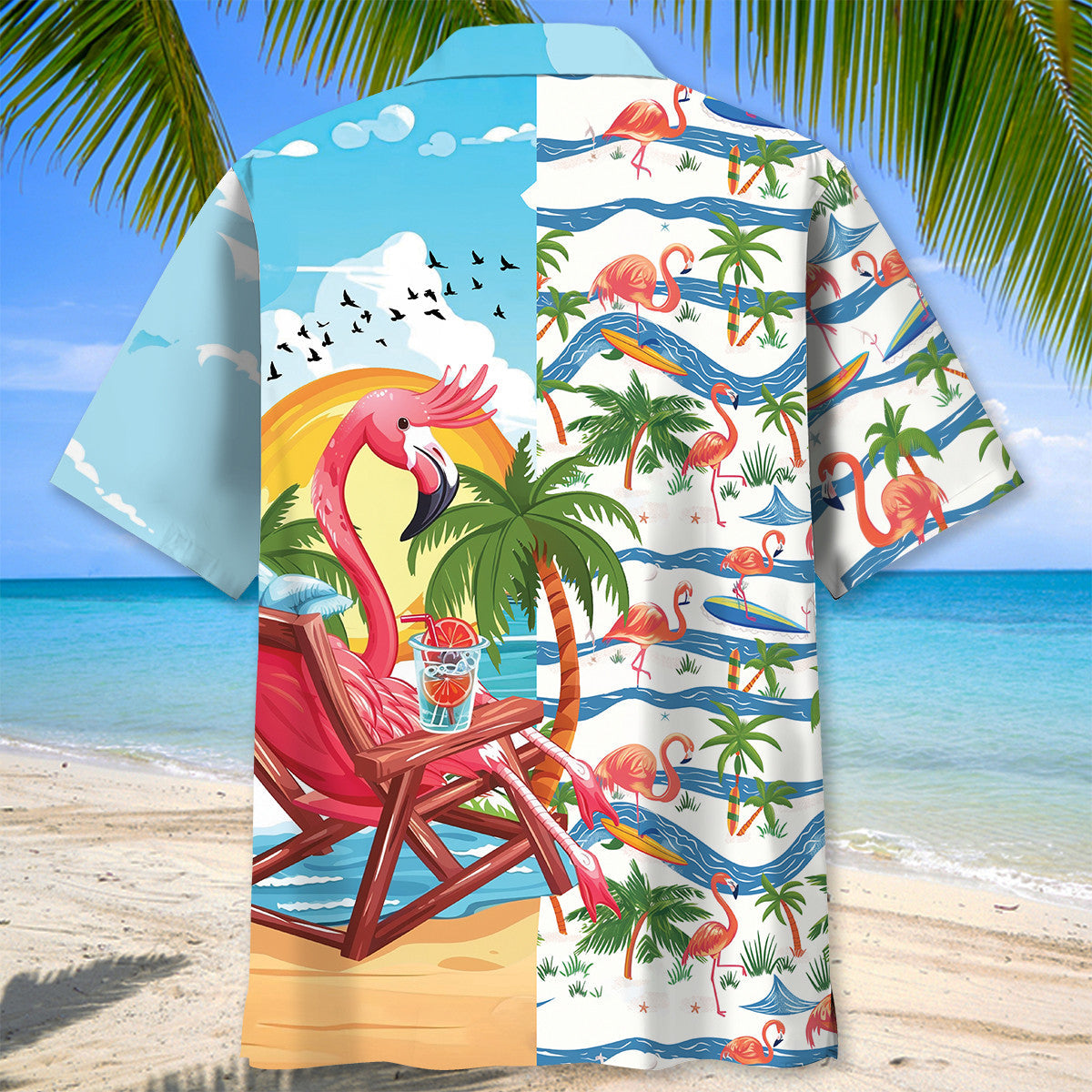 Tropical Summer Vacation Flamingo Hawaiian Shirt For Poolside Relaxation And Sunny Getaways