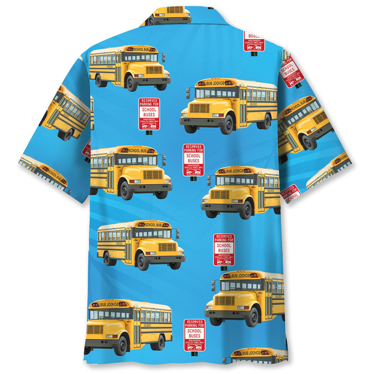 Stop School Bus Safety Hawaiian Shirt Design View For Casual Summer Styling