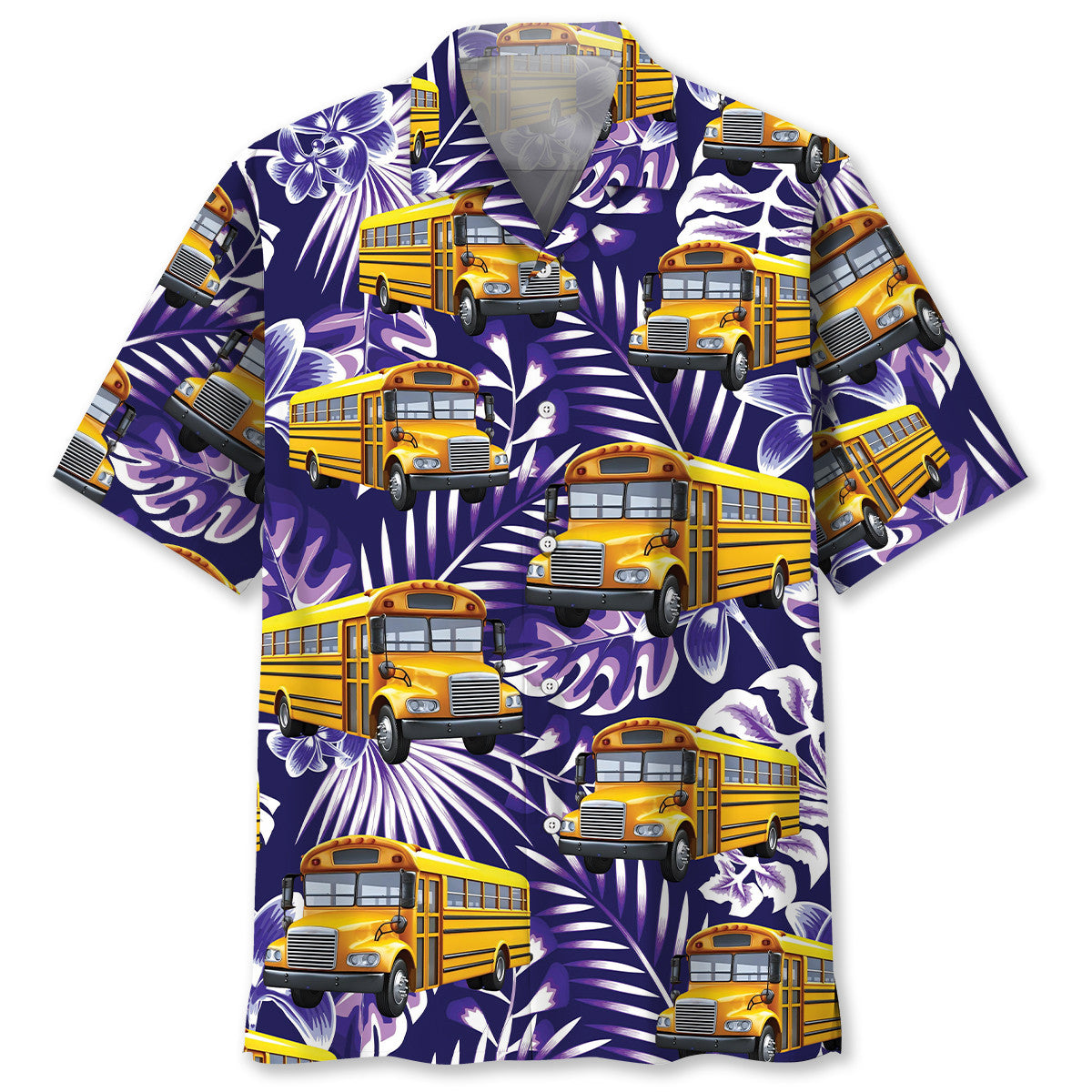 Tropical Retro School Bus Fun Hawaiian Shirt For Poolside Relaxation And Sunny Getaways