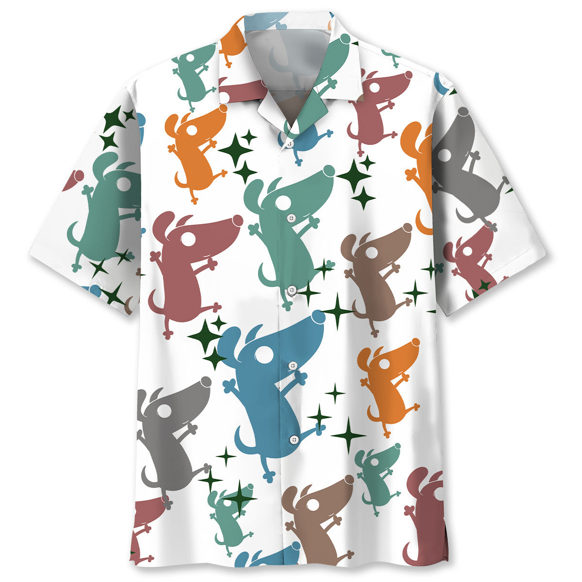 Funny Dog Coward Cartoon Hawaiian Shirt Artwork View For Coastal Escapes And Resort Style