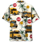 Tropical Aloha School Bus Fun Hawaiian Shirt Design Detail For Sunny Adventures And Casual Wear