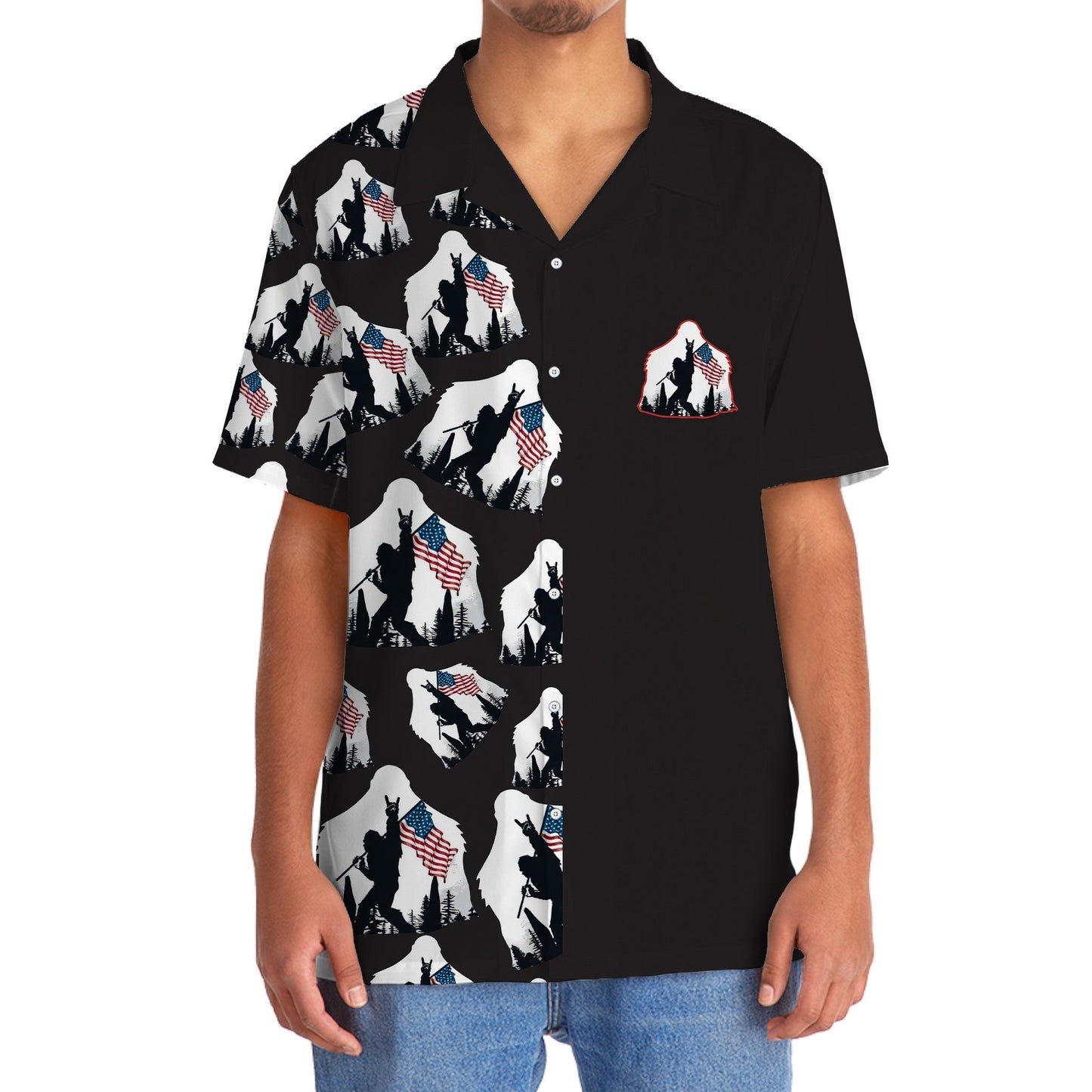 People Doubt Existence Forest Creature Wilderness Hawaiian Shirt Artwork Detail For Tropical Trips And Casual Outings