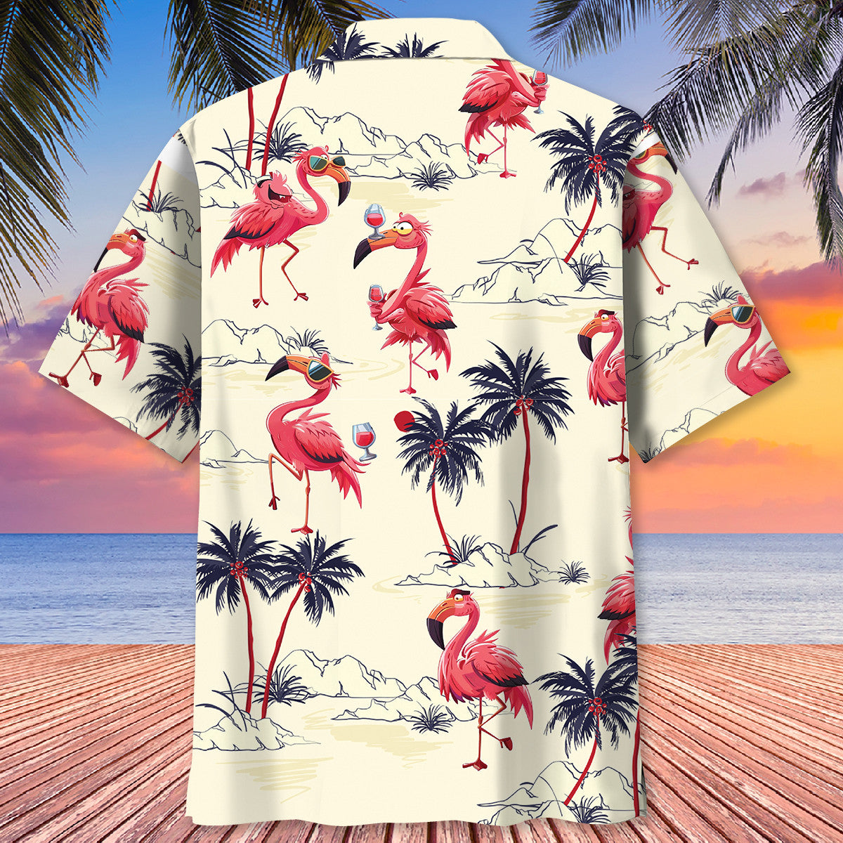 Tropical Flamingo Vibrant Hawaiian Shirt For Beach Parties And Weekend Getaways