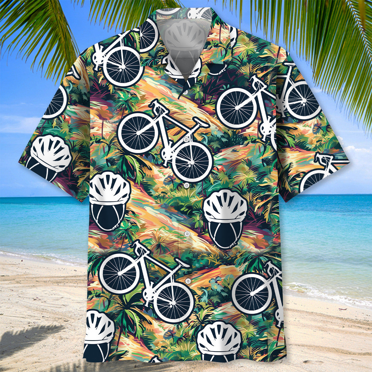 Tropical Cycling Road Adventure Hawaiian Shirt For Poolside Relaxation And Sunny Getaways