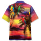 Tropical Parrot Sunset Beach Hawaiian Shirt Design Detail For Sunny Adventures And Casual Wear