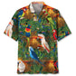 Tropical Parrot Sunset Marsh Hawaiian Shirt Design Detail For Beach Days And Holiday Travel