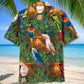 Tropical Parrot Sunset Marsh Hawaiian Shirt Artwork Detail For Tropical Trips And Casual Outings