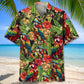 Tropical Parrot Nautical Pirate Island Hawaiian Shirt For Beach Parties And Weekend Getaways