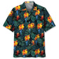 Dark Green Tropical Parrot Hawaiian Shirt Pattern Detail For Vacation Travel And Daily Wear
