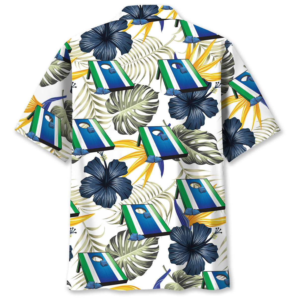 Tropical Aloha Cornhole Hawaiian Shirt Design Detail For Beach Days And Holiday Travel