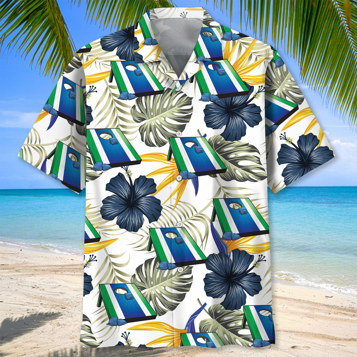 Tropical Aloha Cornhole Hawaiian Shirt For Summer Events And Casual Outdoor Wear