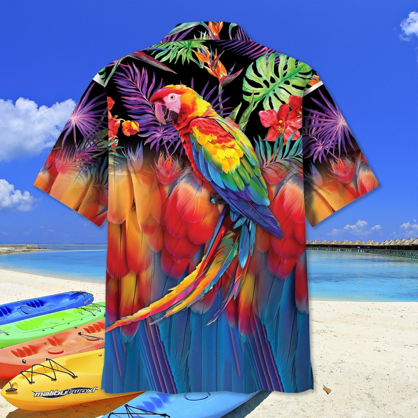 Tropical Parrot Jungle Vibrant Hawaiian Shirt For Coastal Adventures And Warm Weather Wear