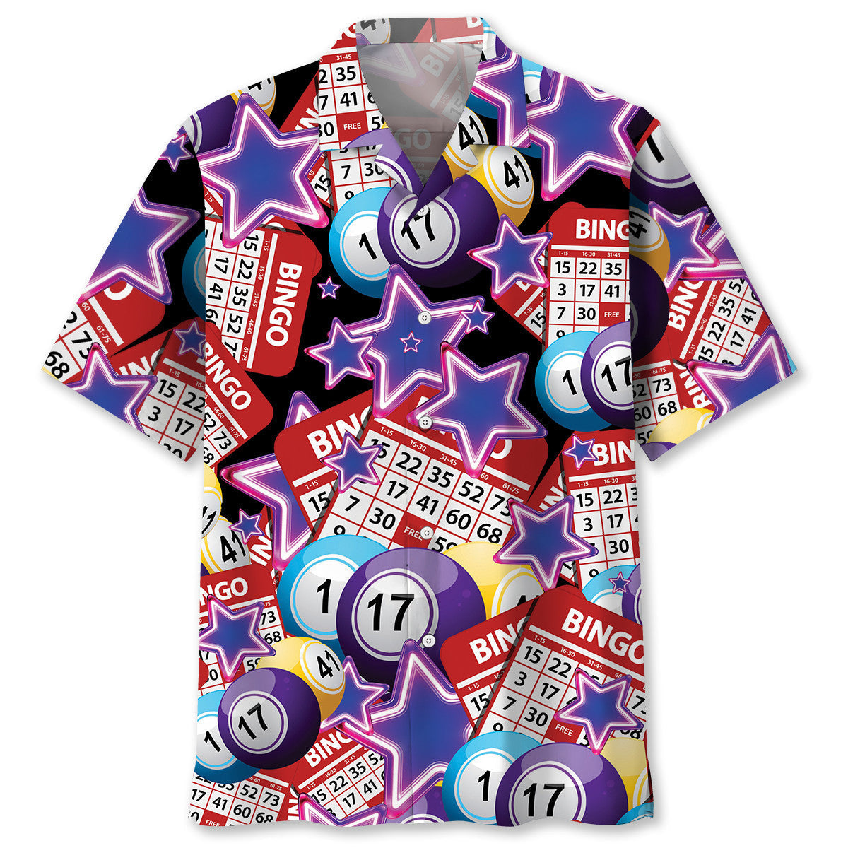 Neon Tropical Bingo Hawaiian Shirt For Poolside Relaxation And Sunny Getaways