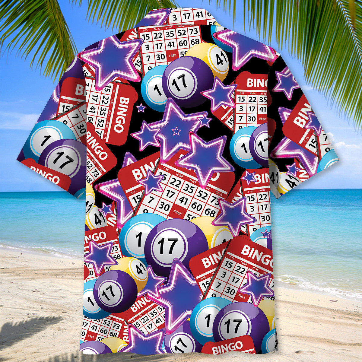 Neon Tropical Bingo Hawaiian Shirt For Coastal Adventures And Warm Weather Wear