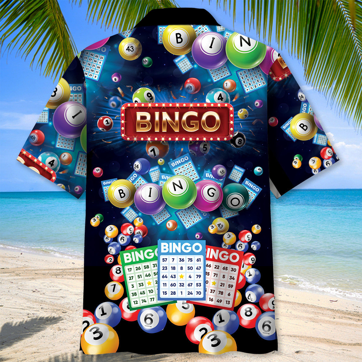 Neon Retro Bingo Fun Hawaiian Shirt For Beach Parties And Weekend Getaways