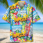 Retro Bingo Fun Hawaiian Shirt Design Detail For Beach Days And Holiday Travel