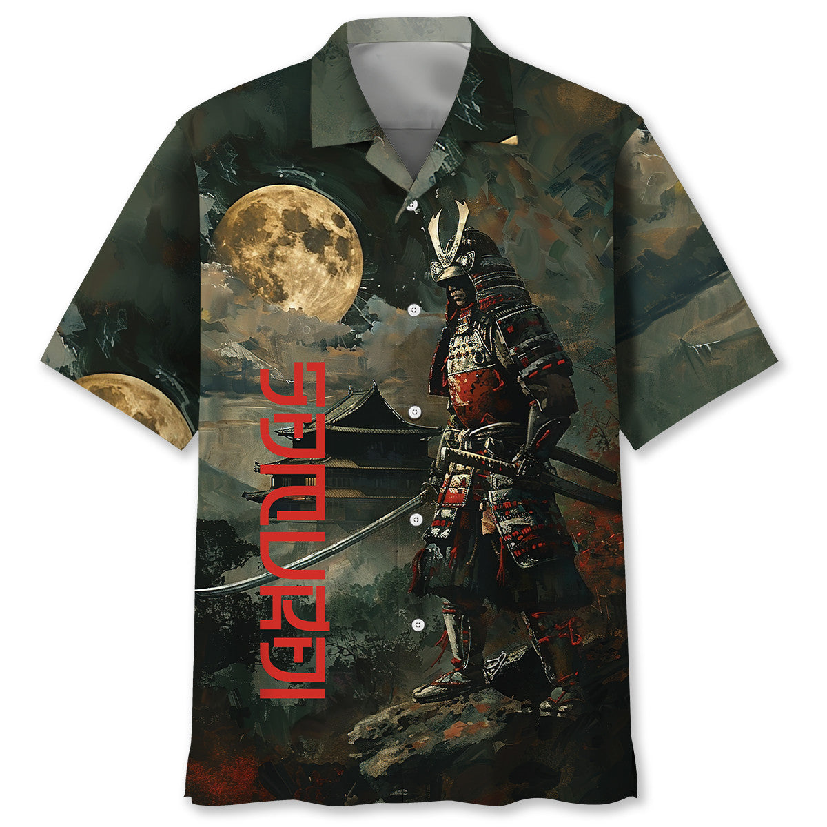 Samurai Warrior Traditional Hawaiian Shirt For Summer Vacation And Beach Travel