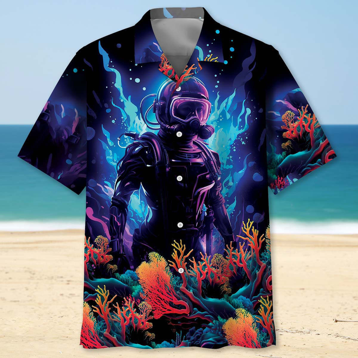 Scuba Diving Hawaiian Shirt For Coastal Adventures And Warm Weather Wear