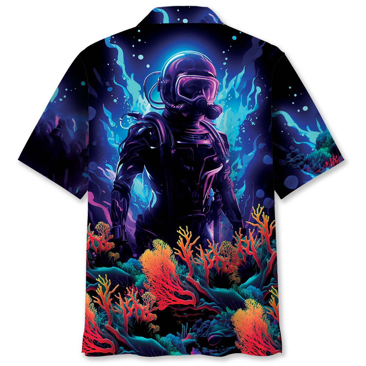 Scuba Diving Hawaiian Shirt Design View For Resort Travel And Thoughtful Gifting