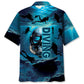 Skull Diving Hawaiian Shirt Design Detail For Sunny Adventures And Casual Wear