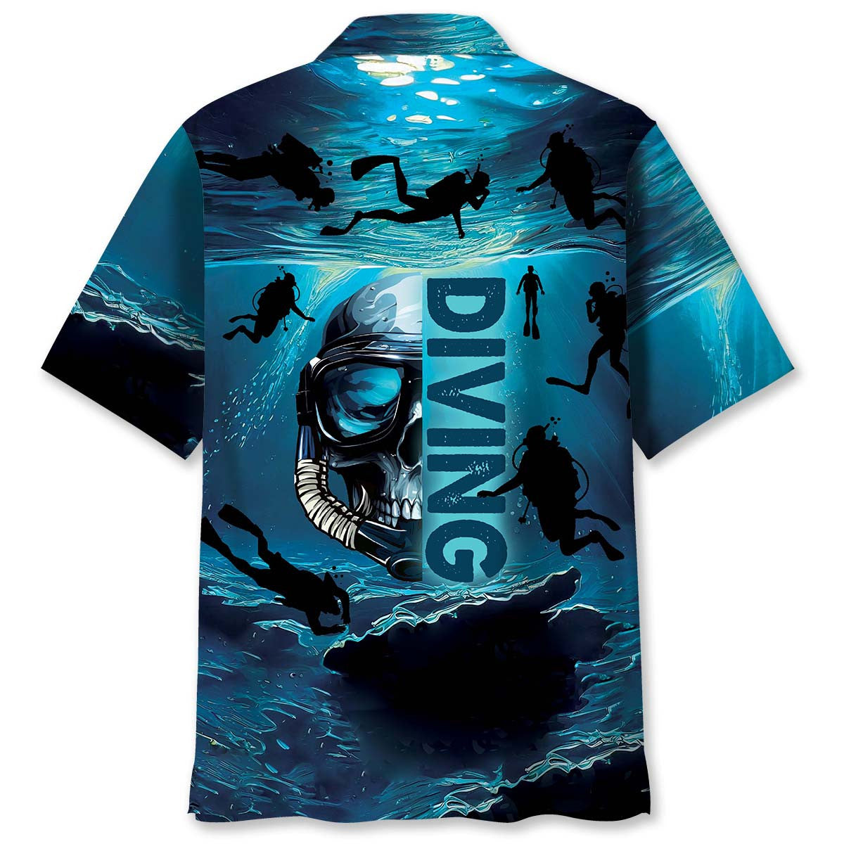 Skull Diving Hawaiian Shirt Design Detail For Sunny Adventures And Casual Wear