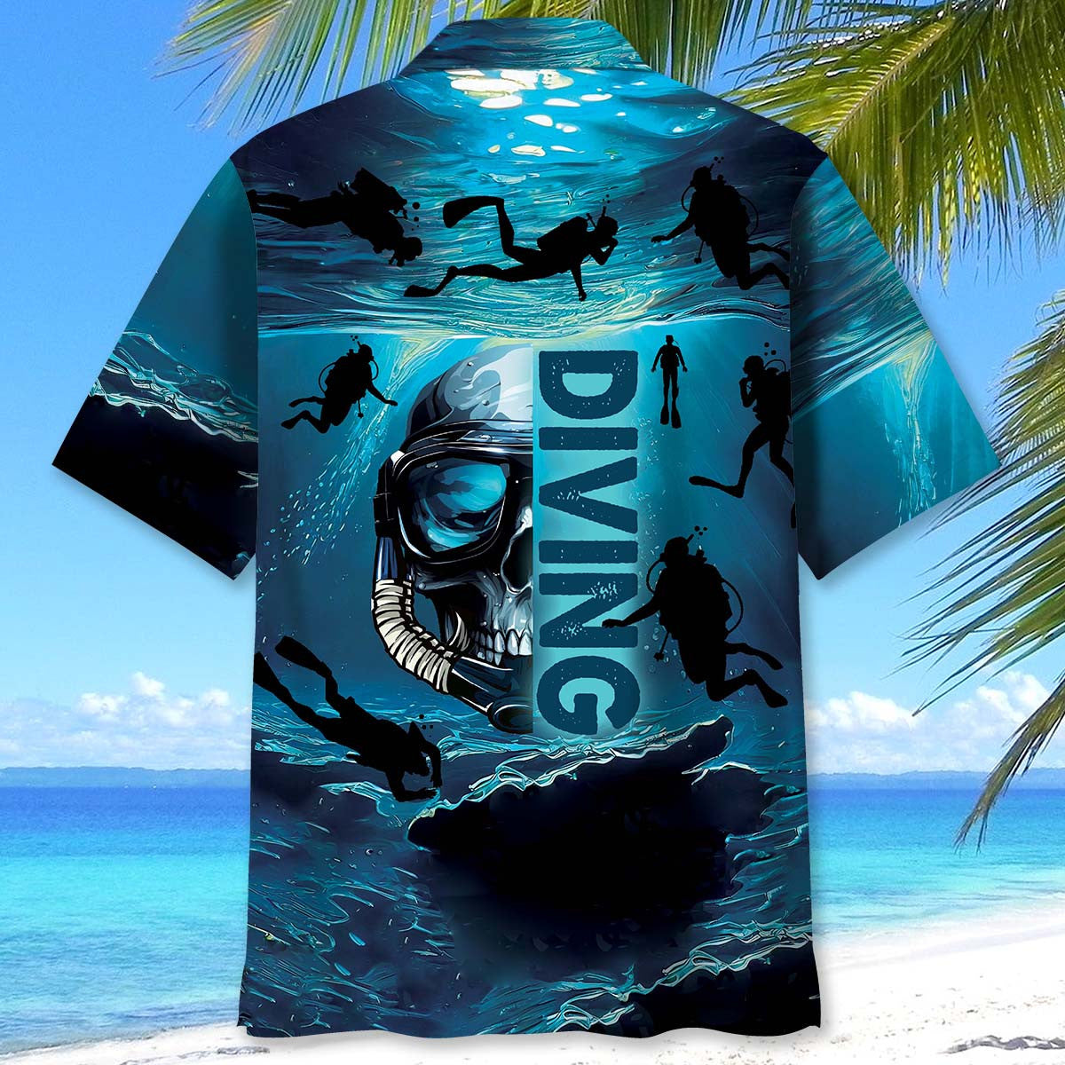 Skull Diving Hawaiian Shirt For Resort Getaways And Comfortable Summer Activities