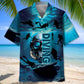 Skull Diving Hawaiian Shirt Artwork Detail For Resort Trips And Outdoor Activities