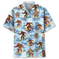 Funny Forest Creature Surfing Beach Hawaiian Shirt Artwork Detail For Tropical Trips And Casual Outings