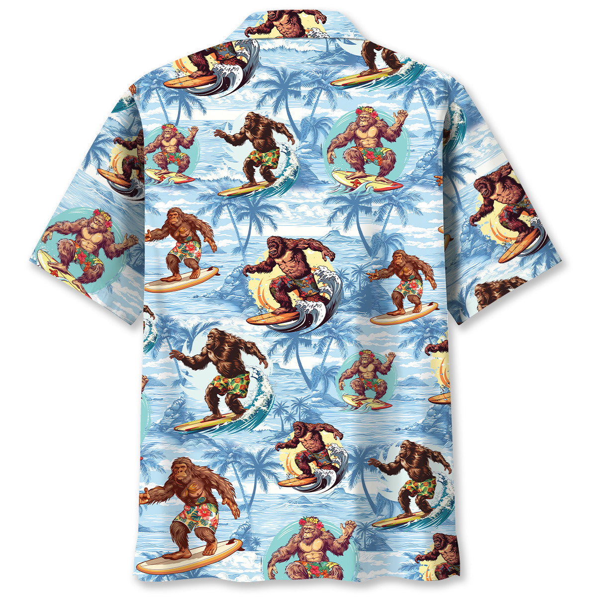 Funny Forest Creature Surfing Beach Hawaiian Shirt Design View For Resort Travel And Thoughtful Gifting