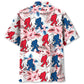 Funny Patriotic Forest Creature USA Hawaiian Shirt Design View For Casual Summer Styling