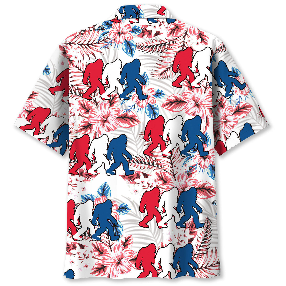 Funny Patriotic Forest Creature USA Hawaiian Shirt Design View For Casual Summer Styling