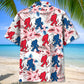Funny Patriotic Forest Creature USA Hawaiian Shirt For Beach Parties And Weekend Getaways
