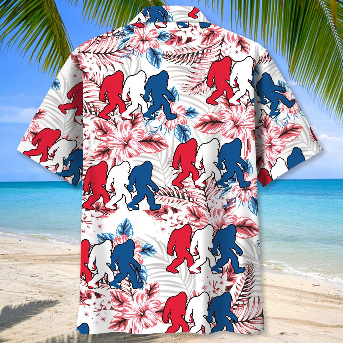 Funny Patriotic Forest Creature USA Hawaiian Shirt For Beach Parties And Weekend Getaways