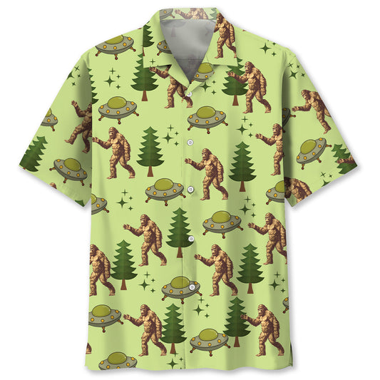Funny Forest Creature Ufo Hawaiian Shirt For Warm Weather Adventures And Everyday Comfort