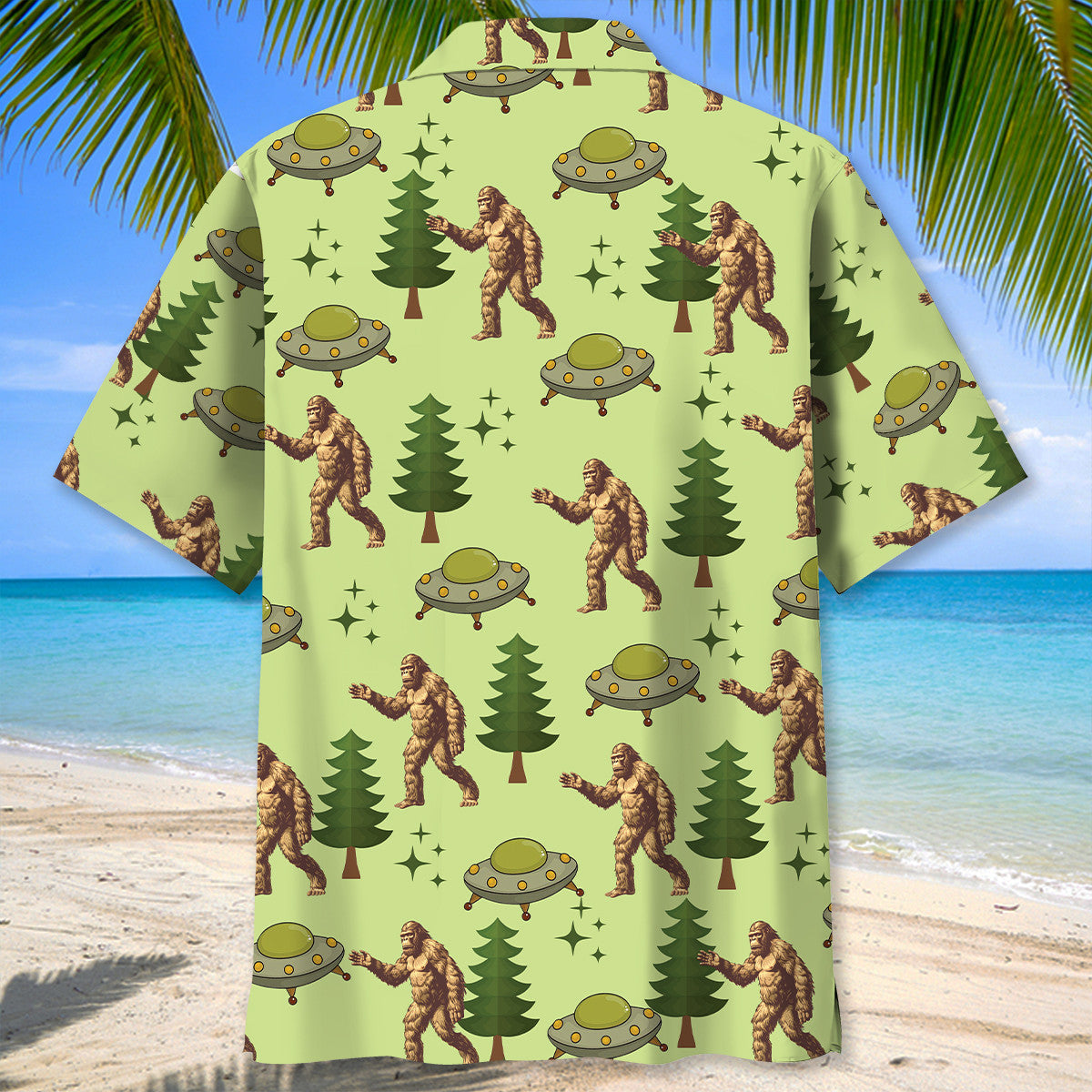 Funny Forest Creature Ufo Hawaiian Shirt Design Detail For Beach Days And Holiday Travel
