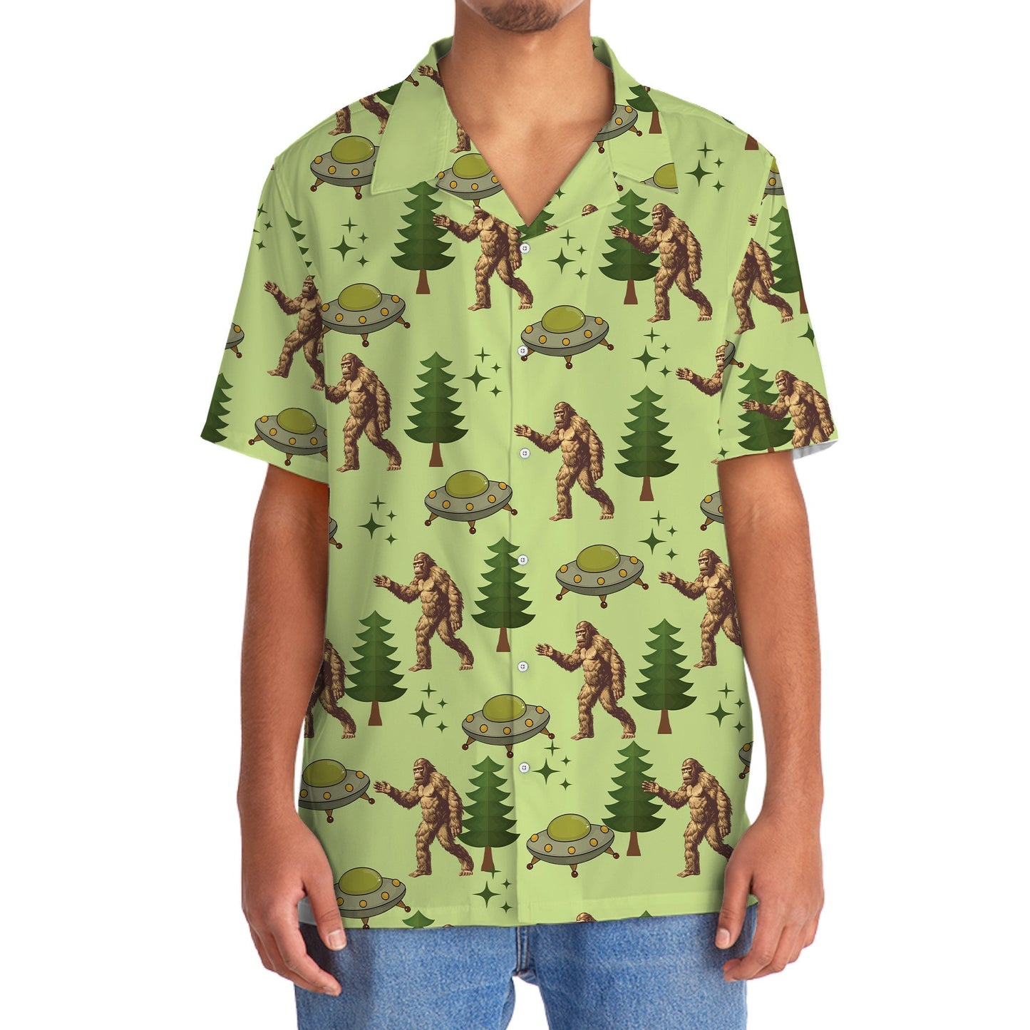 Funny Forest Creature Ufo Hawaiian Shirt For Poolside Relaxation And Sunny Getaways