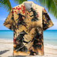Samurai Moonlight Hawaiian Shirt Pattern View For Lightweight Everyday Style