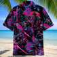Neon Samurai Hawaiian Shirt Pattern View For Relaxed Warm Weather Outfits