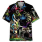 Neon Drum Light Hawaiian Shirt Pattern Detail For Vacation Travel And Daily Wear