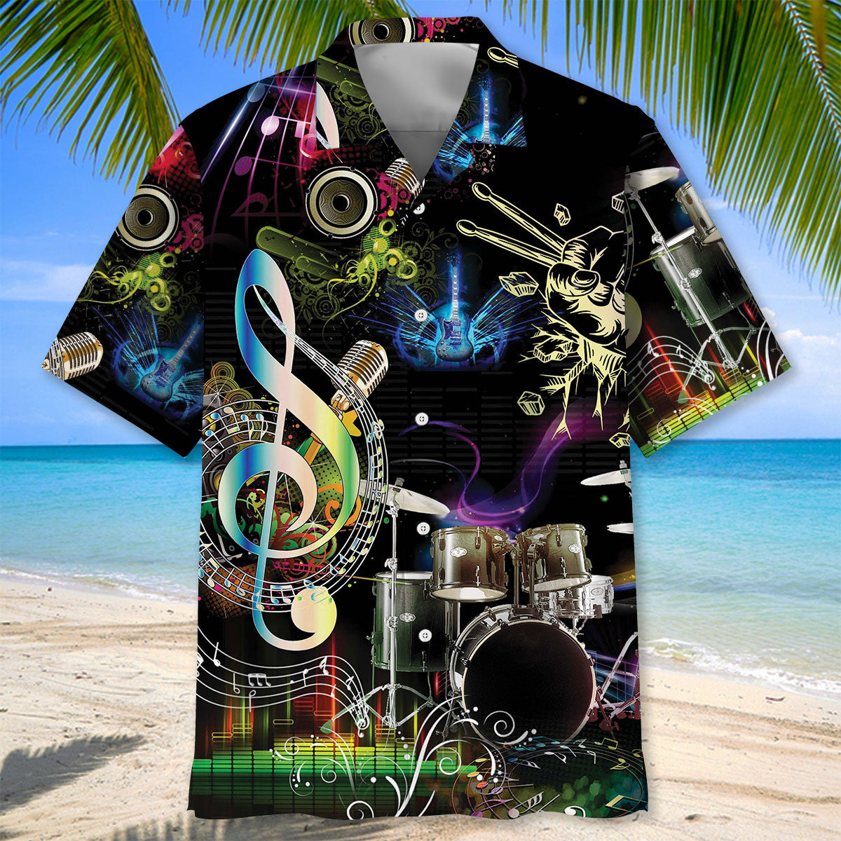 Neon Drum Light Hawaiian Shirt For Warm Weather Adventures And Everyday Comfort
